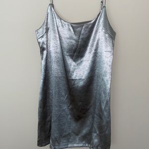 Urban outfitters silver slip mini dress